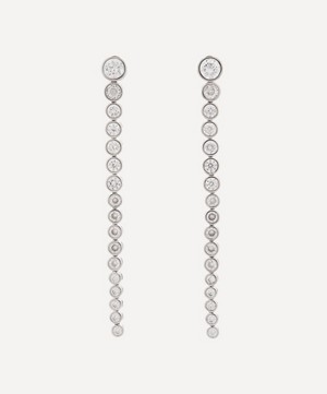 CZ by Kenneth Jay Lane - Rhodium-Plated Graduated Round Cubic Zirconia Drop Earrings image number 0