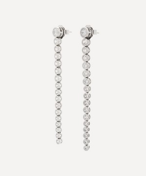 CZ by Kenneth Jay Lane - Rhodium-Plated Graduated Round Cubic Zirconia Drop Earrings image number 2
