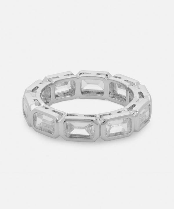 CZ by Kenneth Jay Lane - Rhodium-Plated Baguette Cubic Zirconia Band Ring