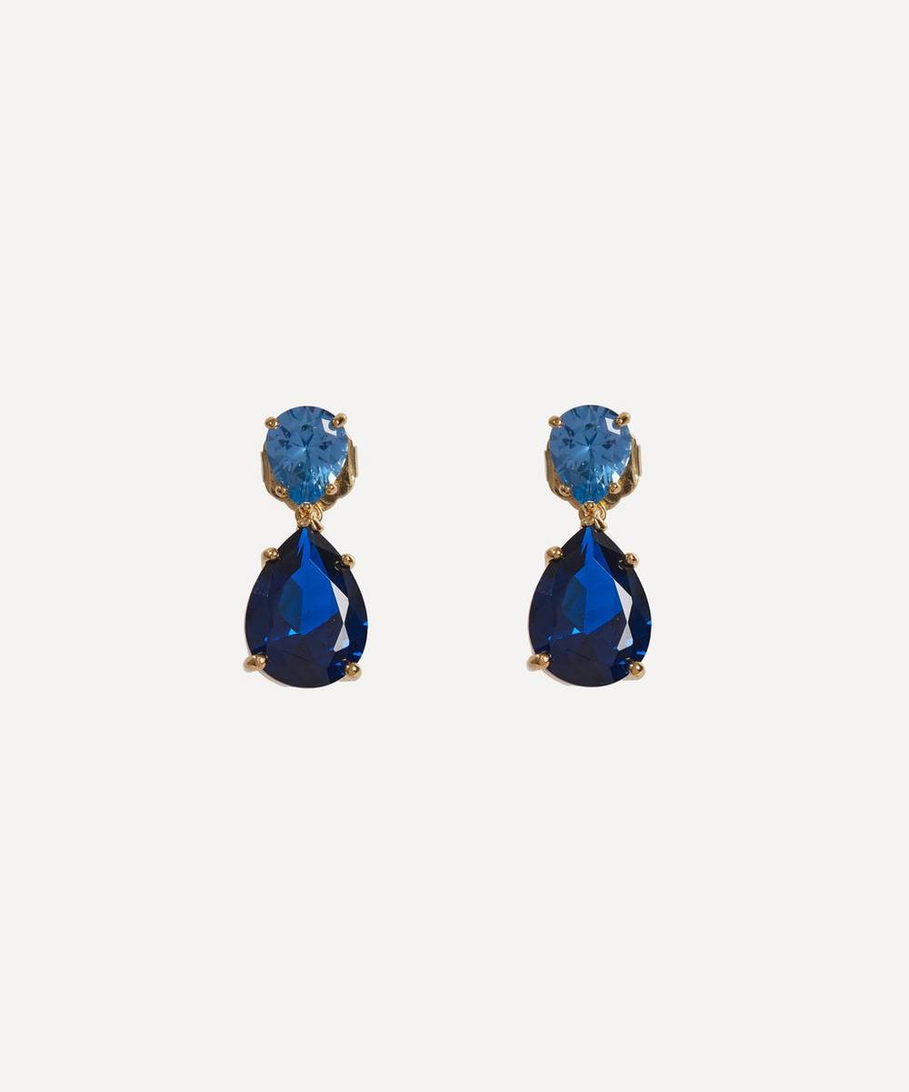 CZ by Kenneth Jay Lane - 18ct Gold-Plated Small Double Teardrop Earrings