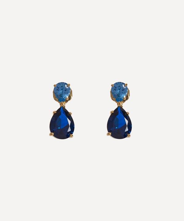CZ by Kenneth Jay Lane - 18ct Gold-Plated Small Double Teardrop Earrings image number 0
