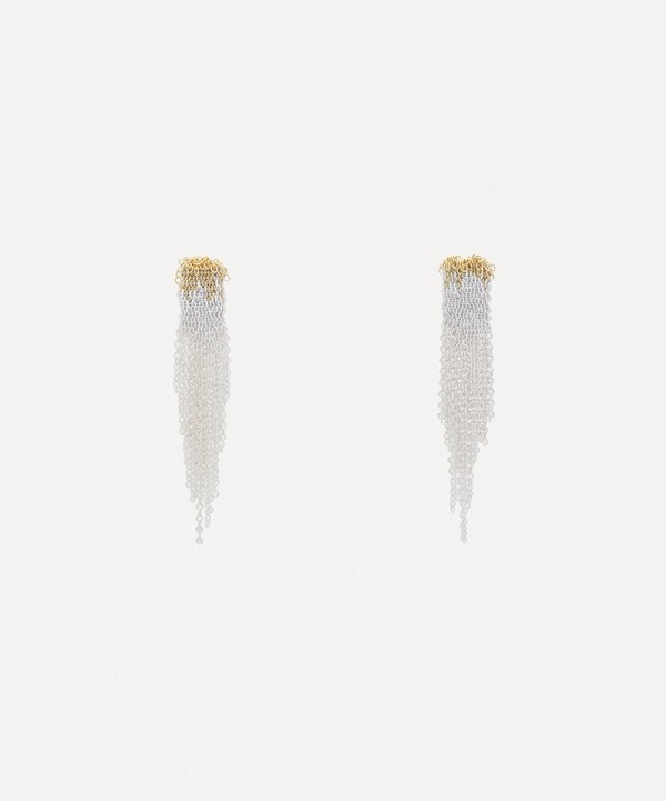 Stephanie Schneider - Gold-Plated and Sterling Silver Woven Chain Drop Earrings image number null
