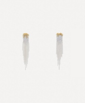 Stephanie Schneider - Gold-Plated and Sterling Silver Woven Chain Drop Earrings image number 0
