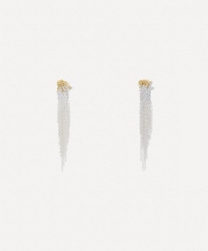 Stephanie Schneider - Gold-Plated and Sterling Silver Woven Chain Drop Earrings image number 1