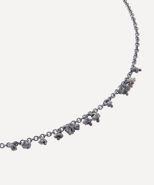Stephanie Schneider - Oxidised Silver Black Diamond Woven Chain Necklace image number 2
