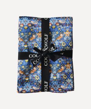 Coco & Wolf - Strawberry Thief Cobalt Silk Satin Pillowcases Set of Two image number 3