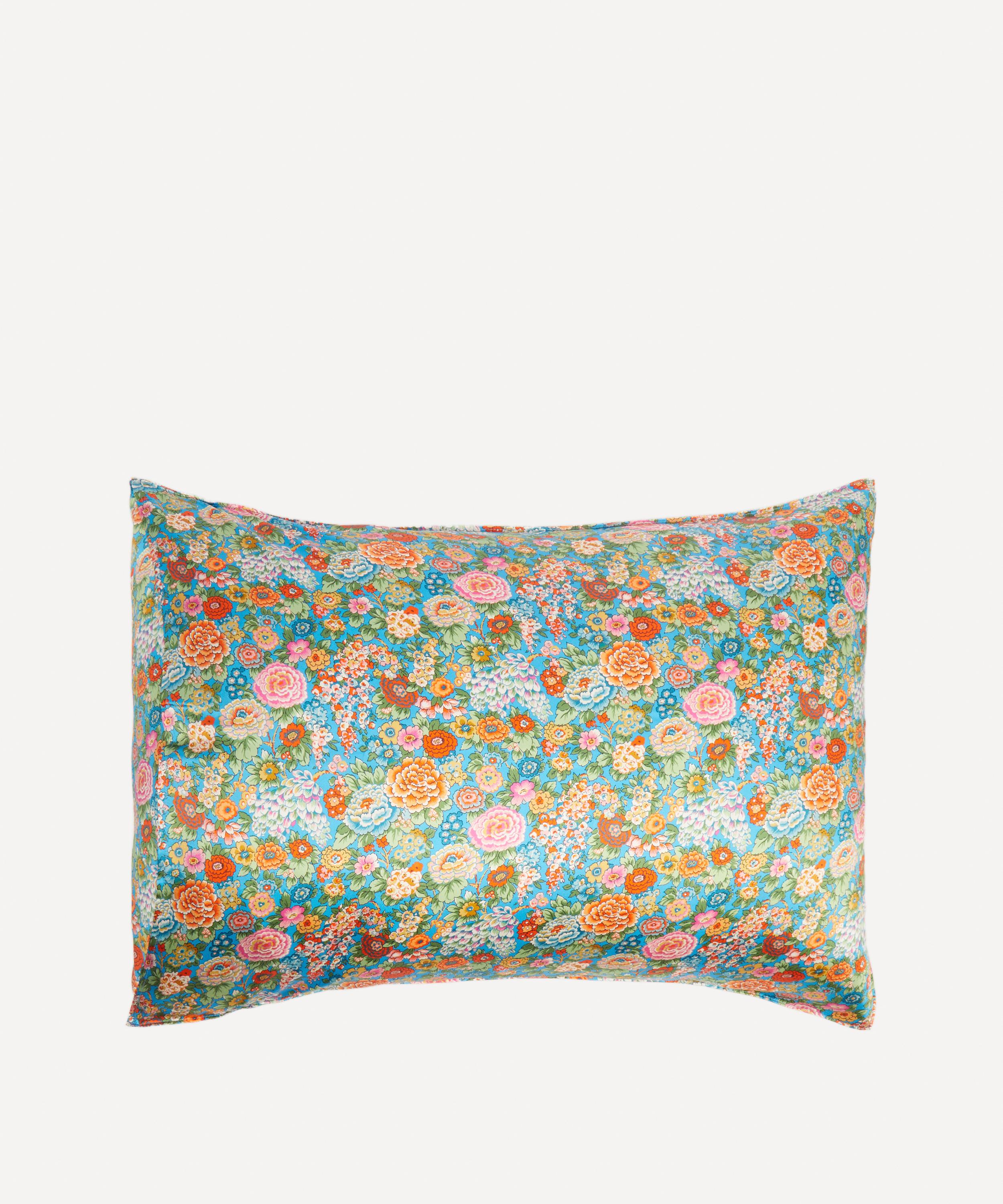 Coco & Wolf - Elysian Day Teal Silk Satin Pillowcases Set of Two image number 1