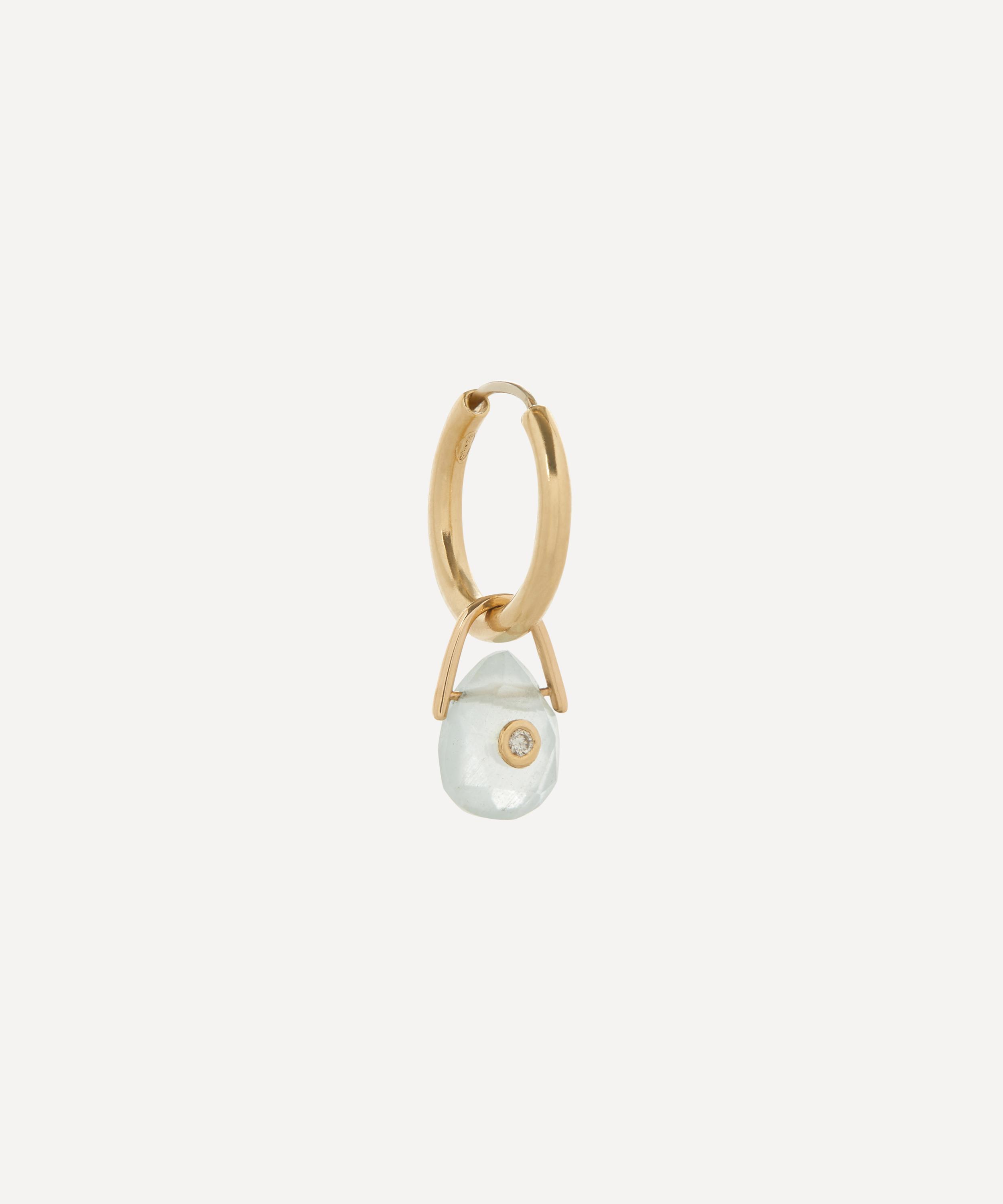 Pascale Monvoisin - 9ct Gold Orso Aquamarine and Diamond Drop Earring
