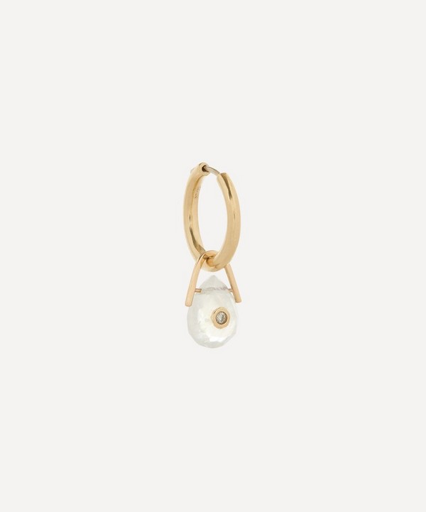 Pascale Monvoisin - 9ct Gold Orso Moonstone and Diamond Drop Earring image number null