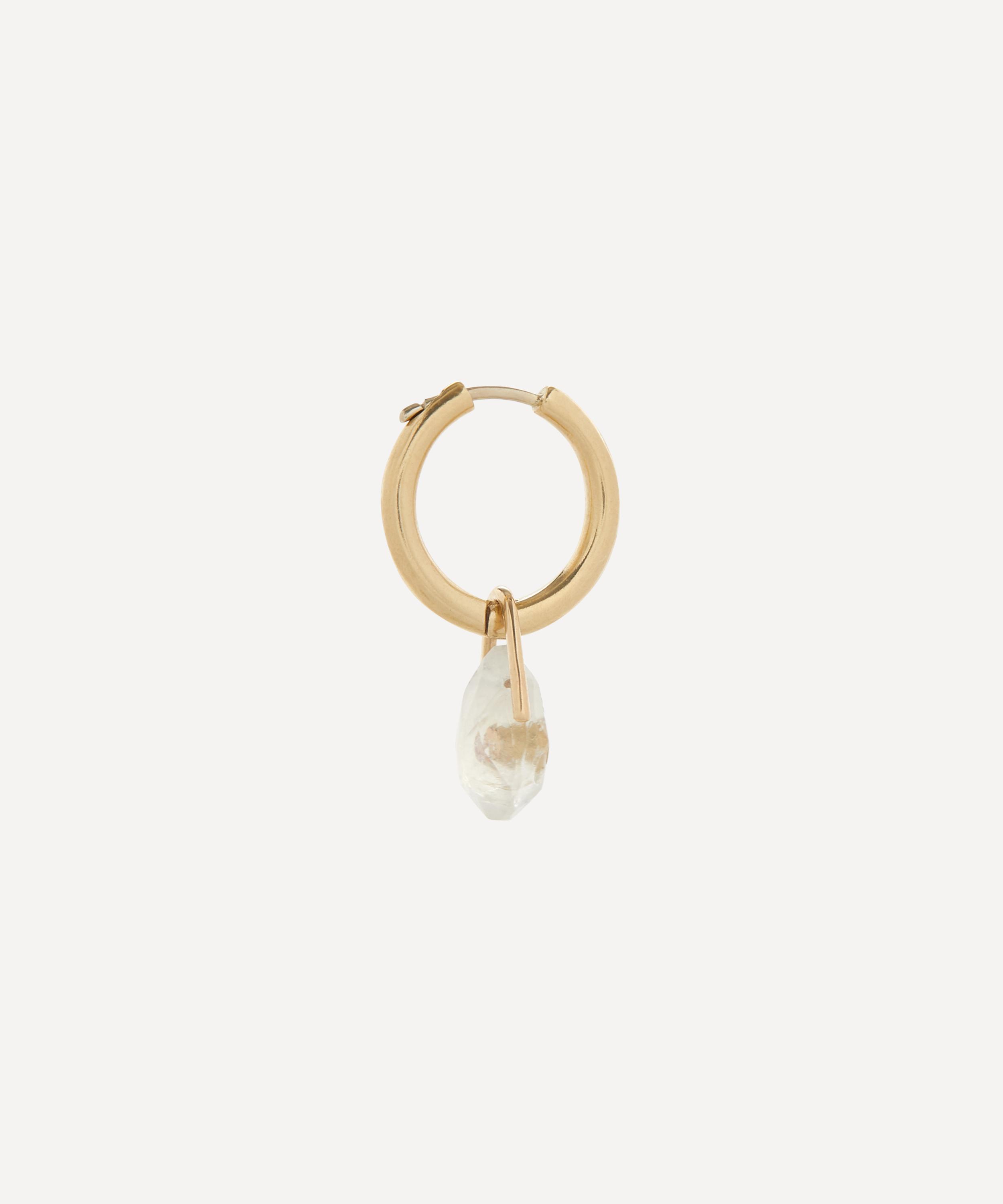 Pascale Monvoisin - 9ct Gold Orso Moonstone and Diamond Drop Earring image number 2