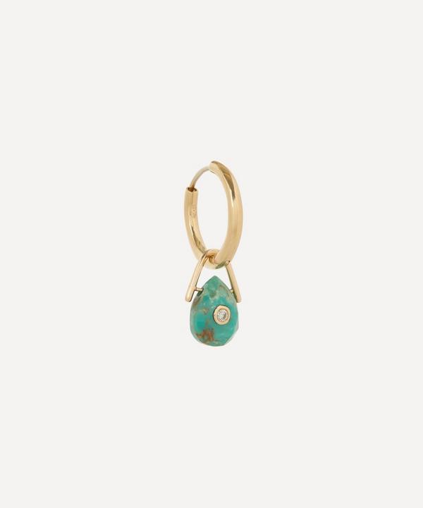 Pascale Monvoisin - 9ct Gold Orso Turquoise and Diamond Drop Earring image number null