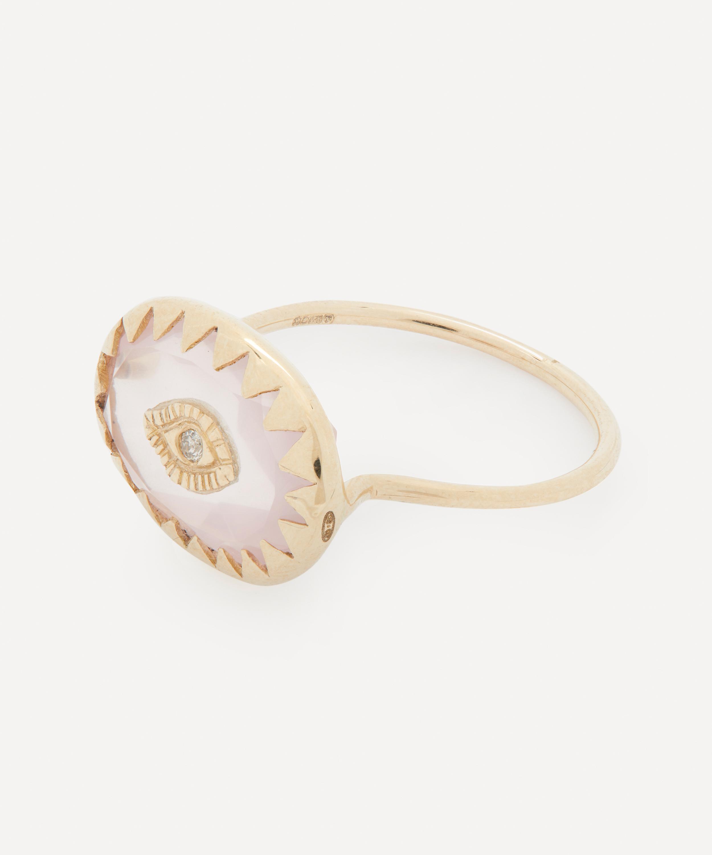 Pascale Monvoisin - 9ct Gold Squad Rose Quartz Ring image number 2