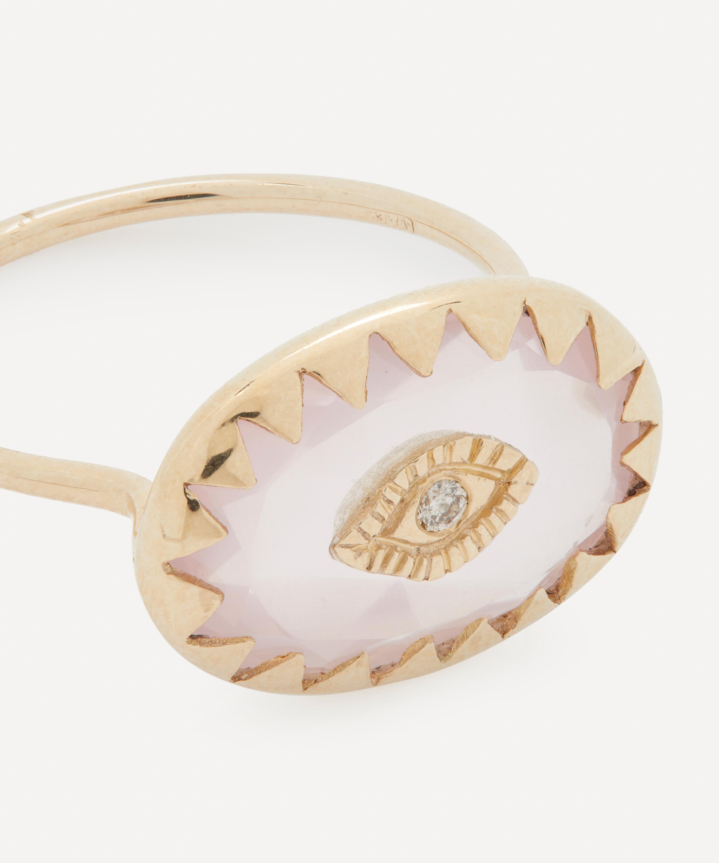 Pascale Monvoisin - 9ct Gold Squad Rose Quartz Ring image number 3
