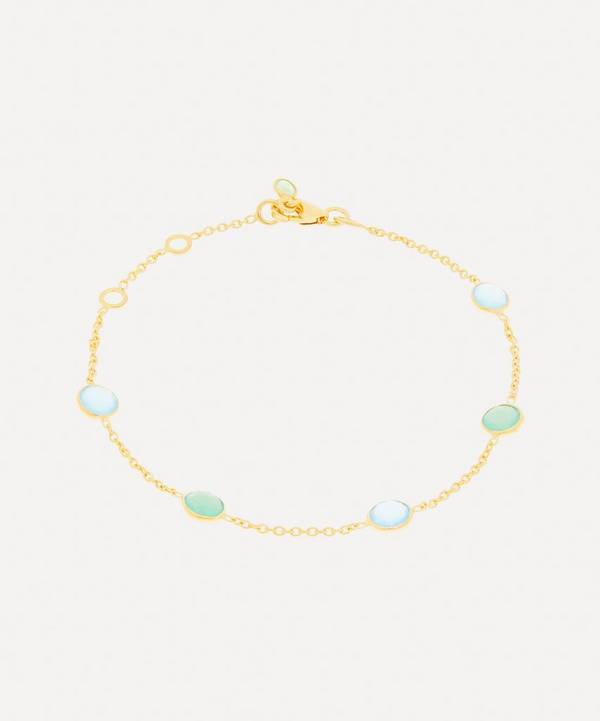 Auree - 18ct Gold-Plated Vermeil Silver Antibes Chrysoprase and Blue Chalcedony Bracelet