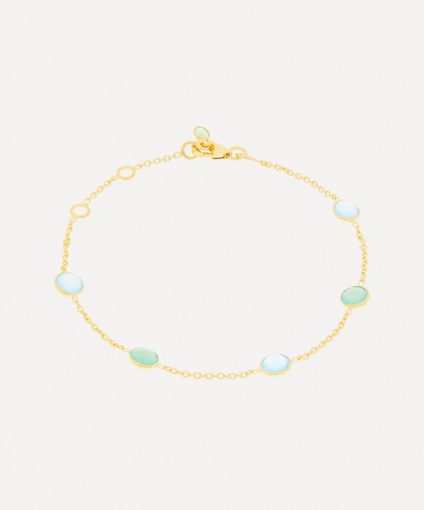 Auree - 18ct Gold-Plated Vermeil Silver Antibes Chrysoprase and Blue Chalcedony Bracelet image number null