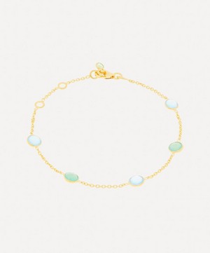 Auree - 18ct Gold-Plated Vermeil Silver Antibes Chrysoprase and Blue Chalcedony Bracelet image number 0