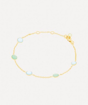 Auree - 18ct Gold-Plated Vermeil Silver Antibes Chrysoprase and Blue Chalcedony Bracelet image number 2