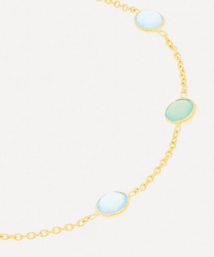 Auree - 18ct Gold-Plated Vermeil Silver Antibes Chrysoprase and Blue Chalcedony Bracelet image number 3