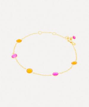Auree - 18ct Gold-Plated Vermeil Silver Antibes Carnelian and Fuchsia Pink Chalcedony Bracelet image number 2