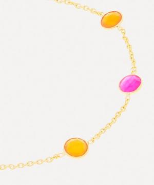 Auree - 18ct Gold-Plated Vermeil Silver Antibes Carnelian and Fuchsia Pink Chalcedony Bracelet image number 3