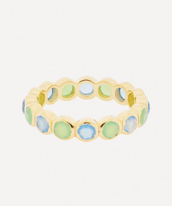 Auree - 18ct Gold-Plated Vermeil Silver Ortigia Chrysoprase and Blue Chalcedony Ring