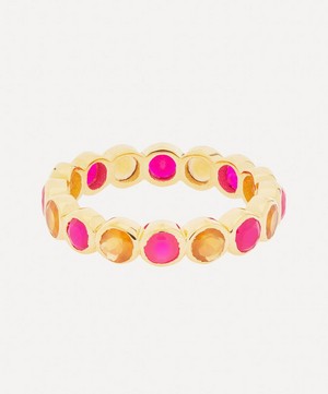 Auree - 18ct Gold-Plated Vermeil Silver Ortigia Carnelian and Fuchsia Pink Chalcedony Ring image number 2