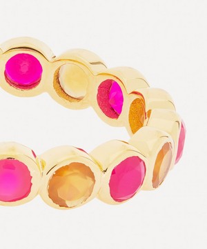 Auree - 18ct Gold-Plated Vermeil Silver Ortigia Carnelian and Fuchsia Pink Chalcedony Ring image number 3