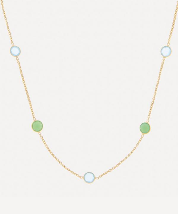 Auree - 18ct Gold-Plated Vermeil Silver Antibes Chrysoprase and Blue Chalcedony Necklace