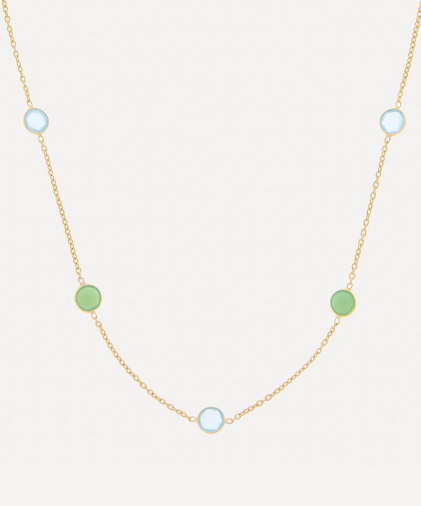 Auree - 18ct Gold-Plated Vermeil Silver Antibes Chrysoprase and Blue Chalcedony Necklace image number null