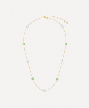 Auree - 18ct Gold-Plated Vermeil Silver Antibes Chrysoprase and Blue Chalcedony Necklace image number 2