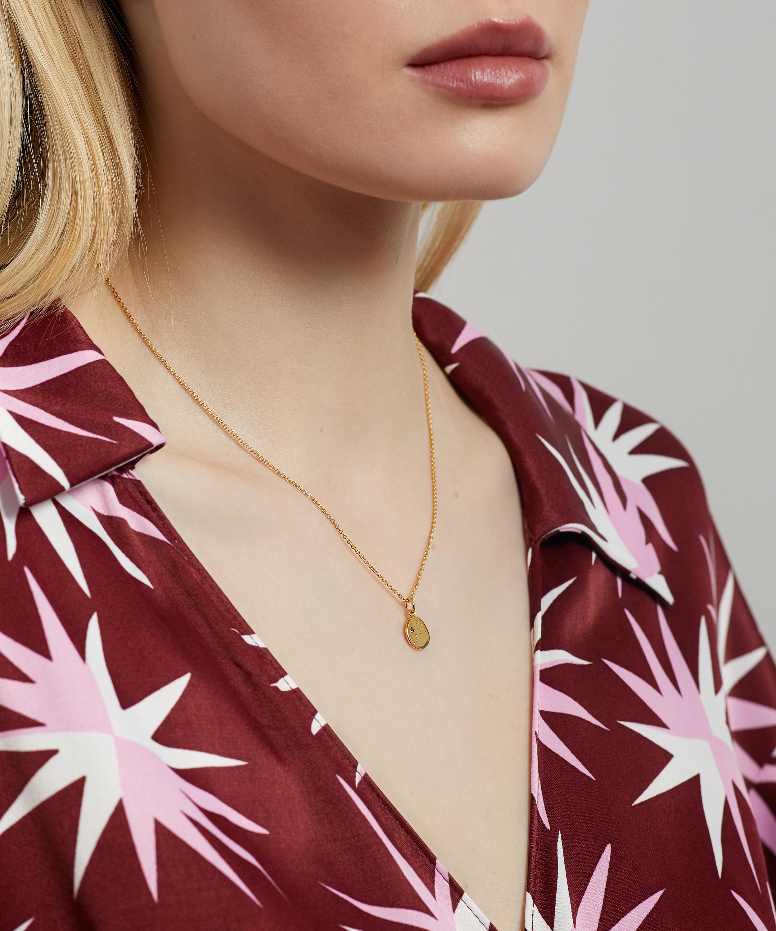 Auree - 18ct Gold-Plated Vermeil Silver Inari Aquarius Zodiac Pendant Necklace image number 1