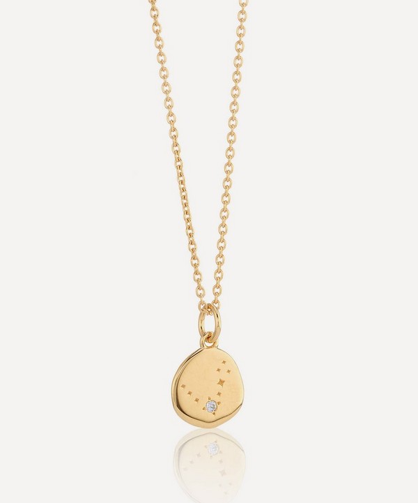 Auree - 18ct Gold-Plated Vermeil Silver Inari Pisces Zodiac Pendant Necklace image number null