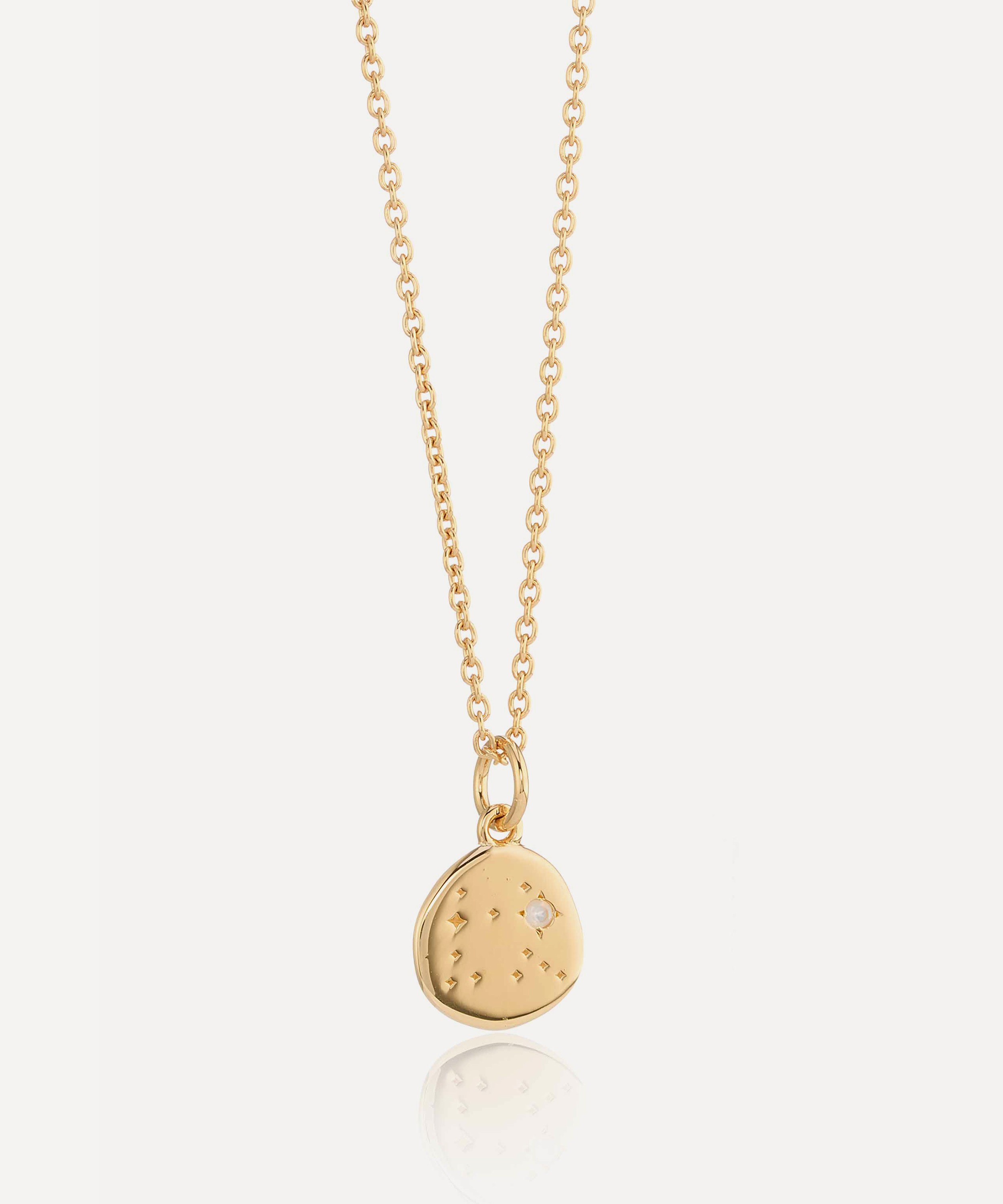 Auree - 18ct Gold-Plated Vermeil Silver Inari Gemini Zodiac Pendant Necklace image number 0