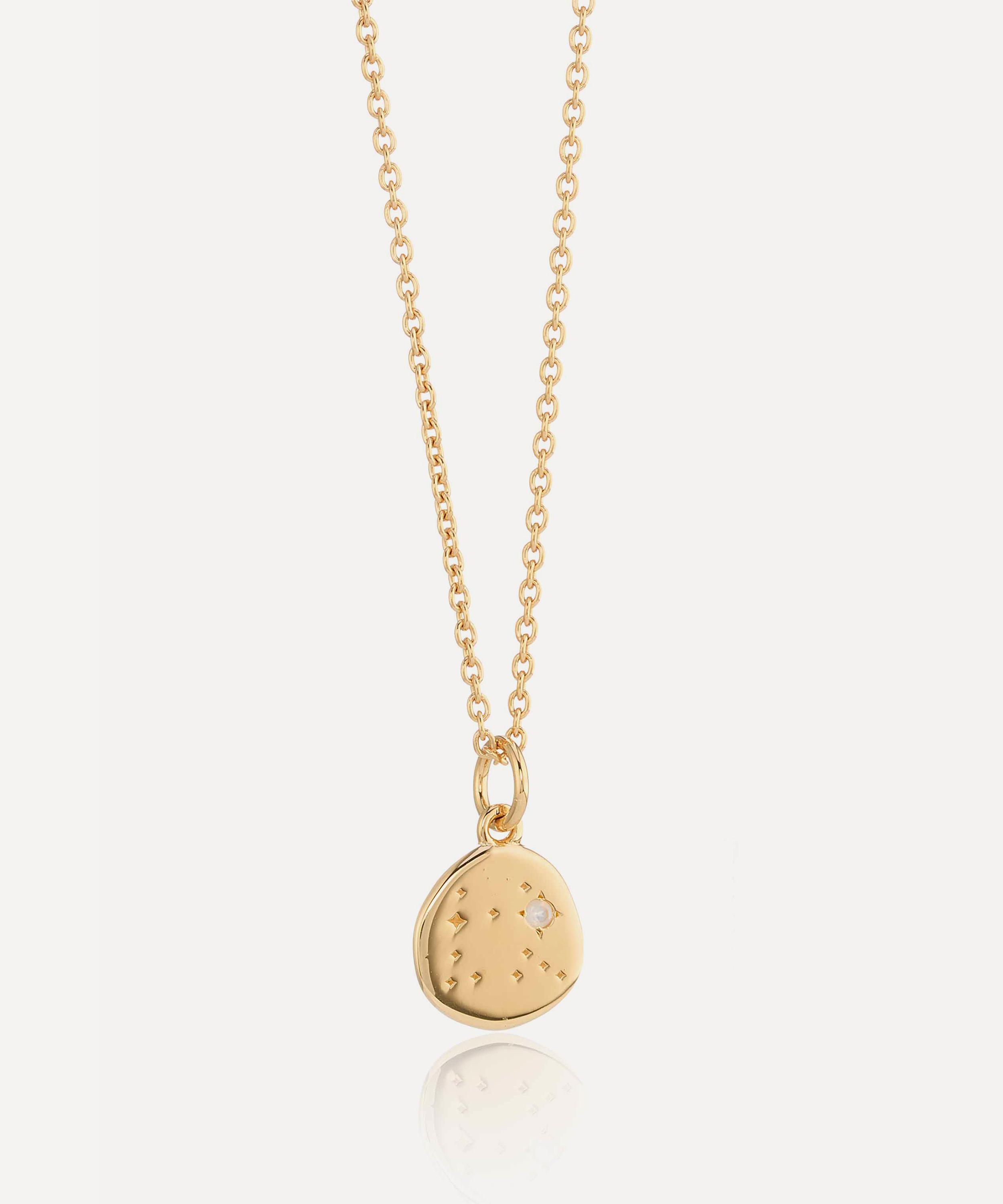 Auree - 18ct Gold-Plated Vermeil Silver Inari Gemini Zodiac Pendant Necklace image number 0