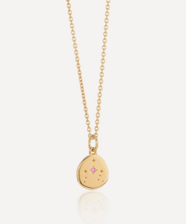 Auree - 18ct Gold-Plated Vermeil Silver Inari Libra Zodiac Pendant Necklace image number null