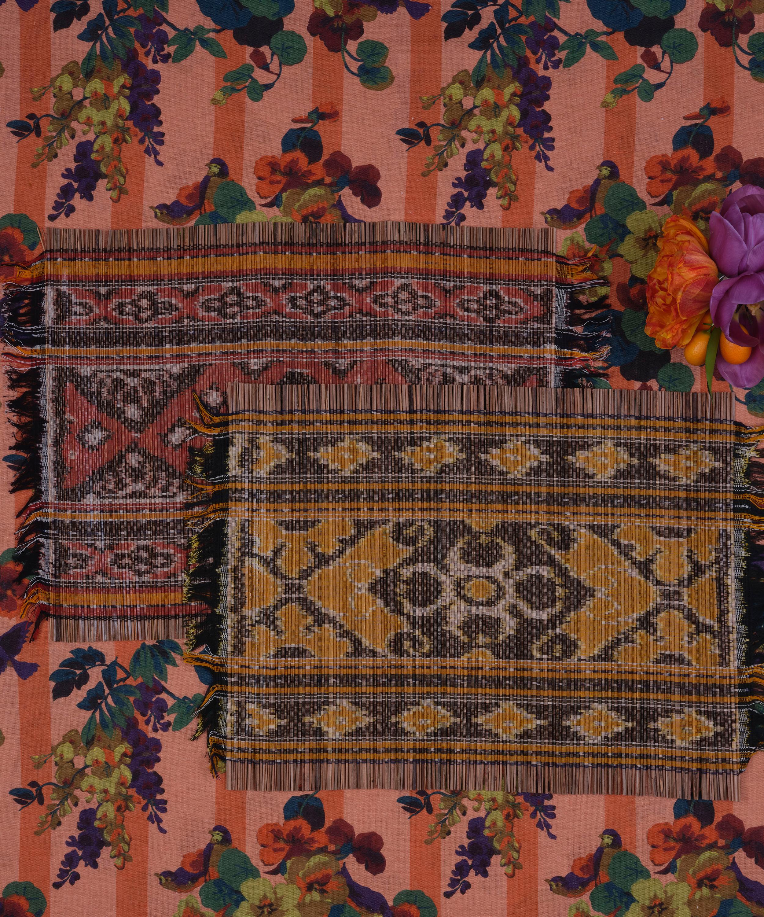 Cabana - Ikat Yellow 55x35cm Placemats Set of Two image number 1