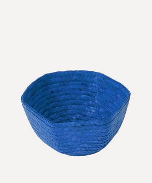 Cabana - Large Blue Raffia Basket image number 0