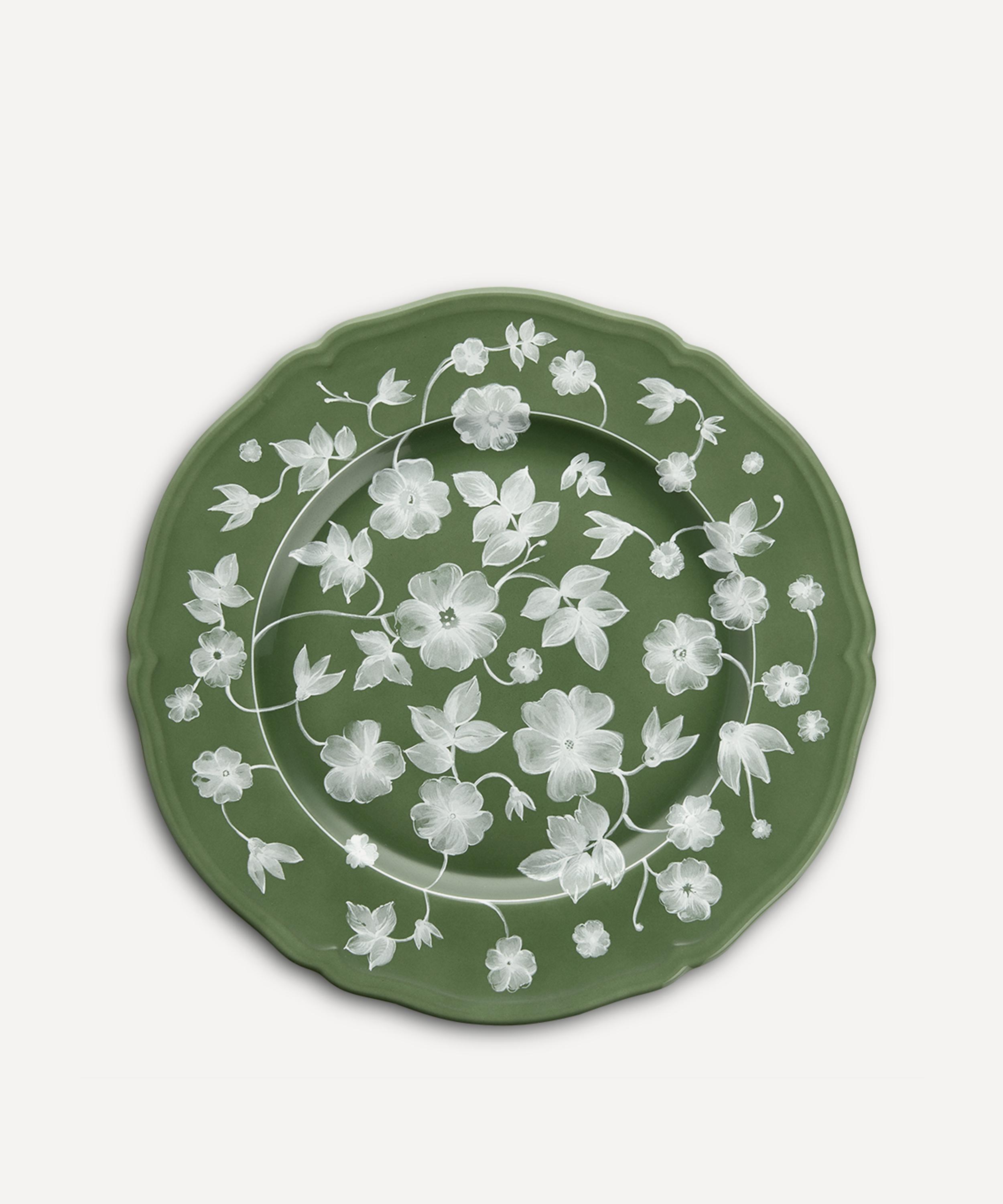Cabana - Ginori Floral Charger Plate Green