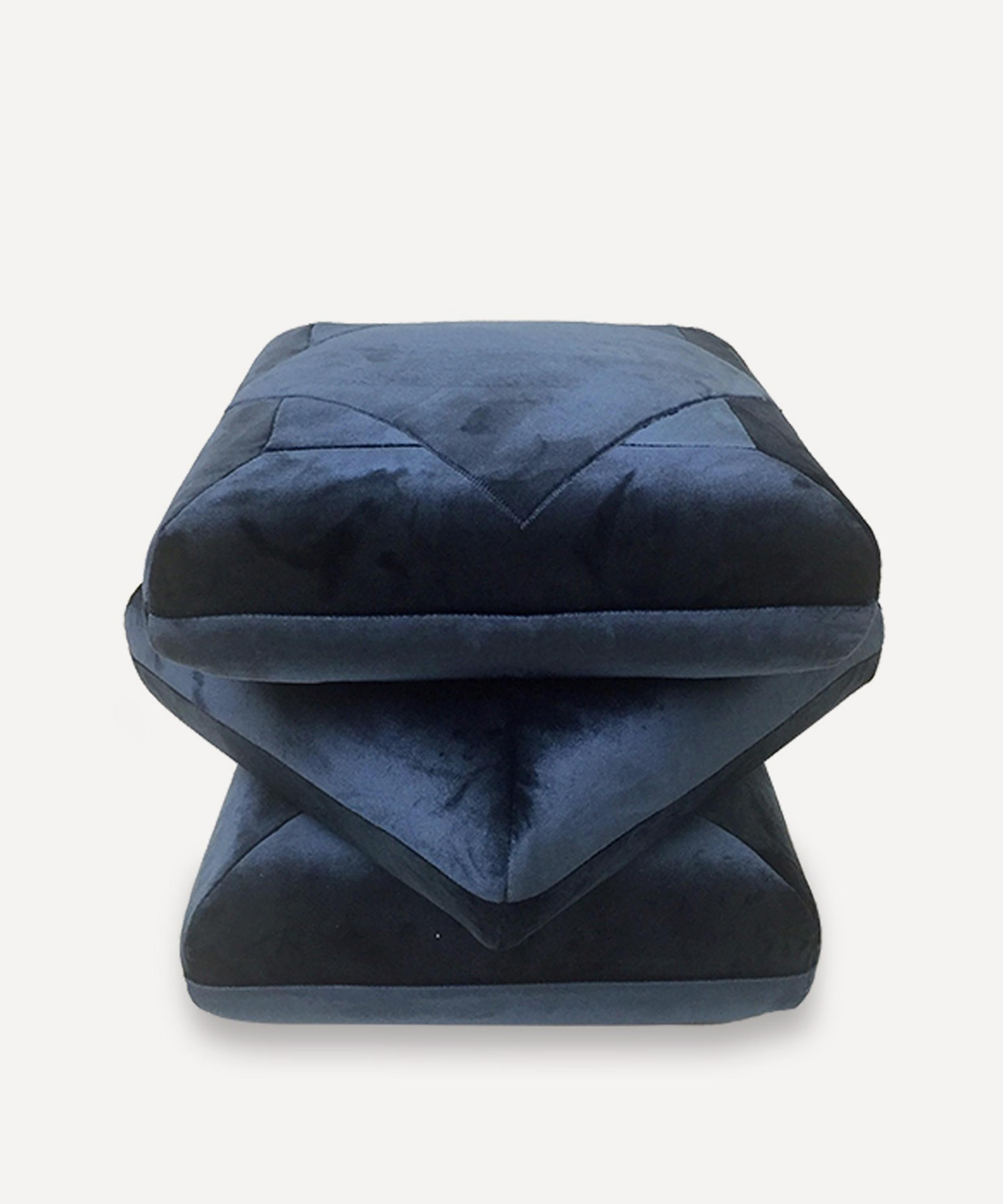 Cabana - Navy Velvet Pouf image number 0