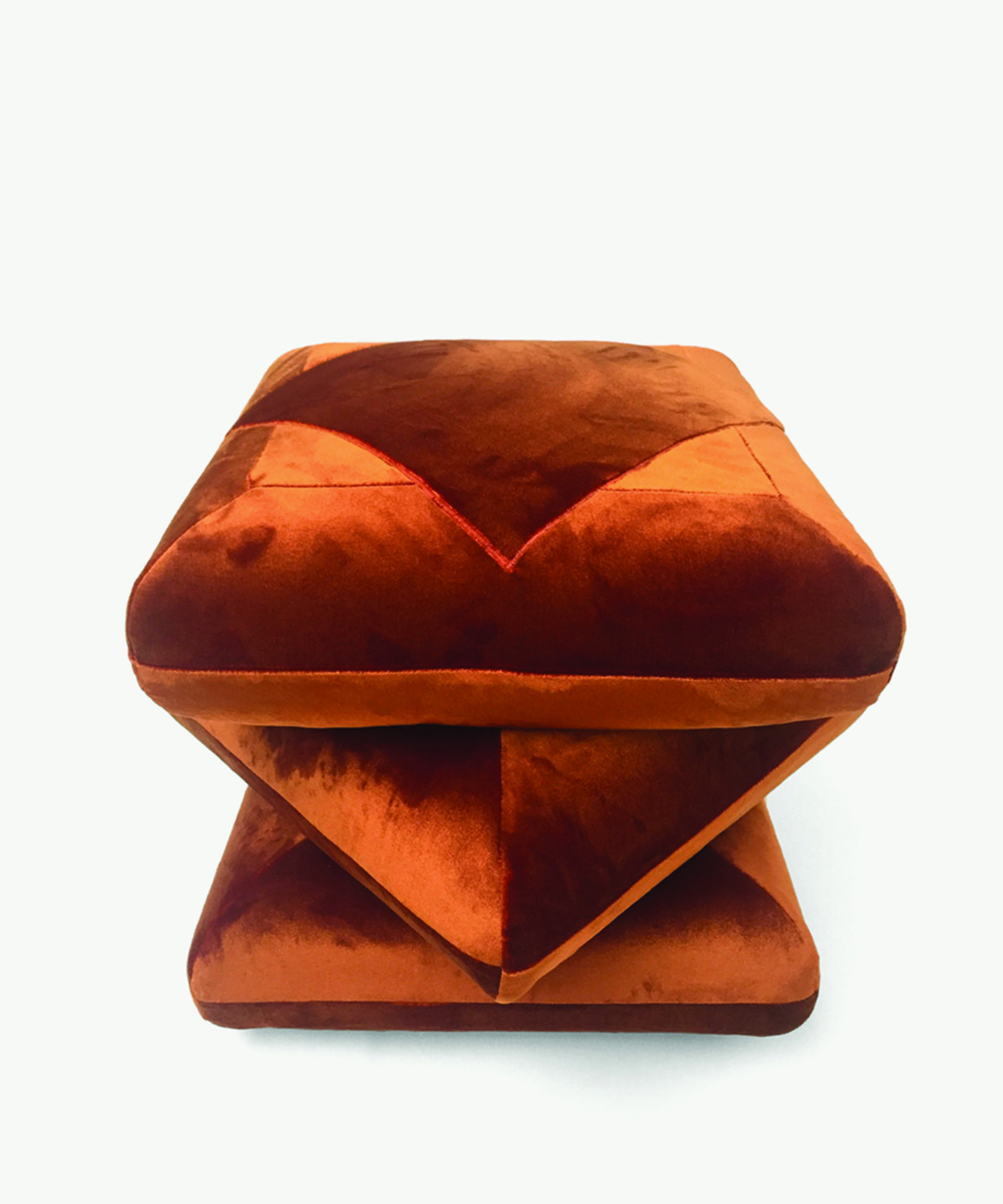 Cabana - Pumpkin Velvet Pouf image number 0
