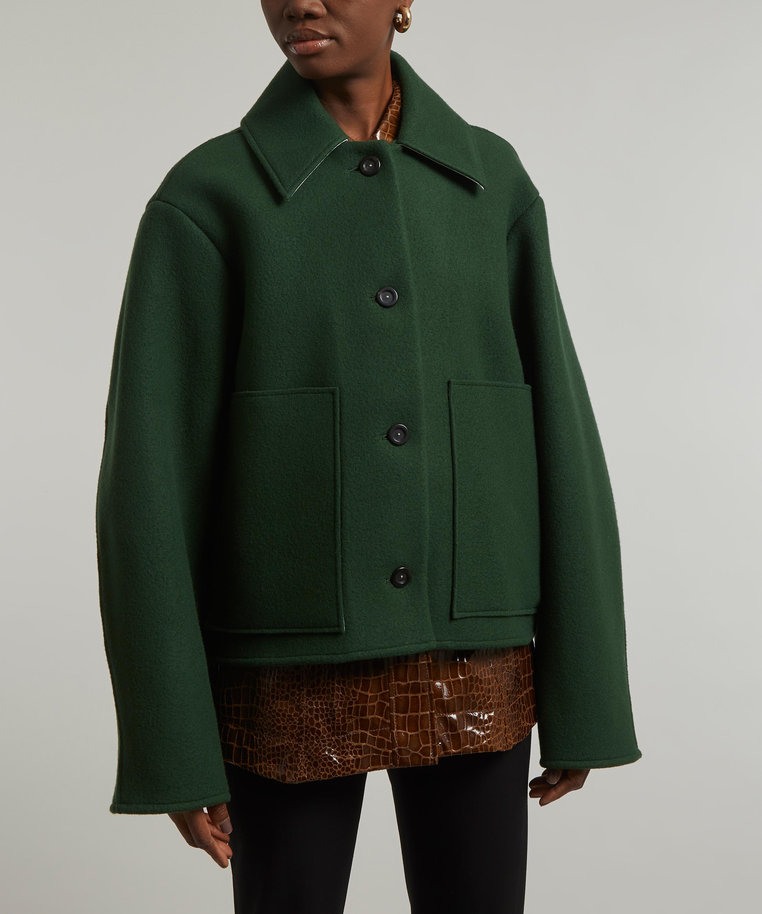 Green boiled wool jacket on sale