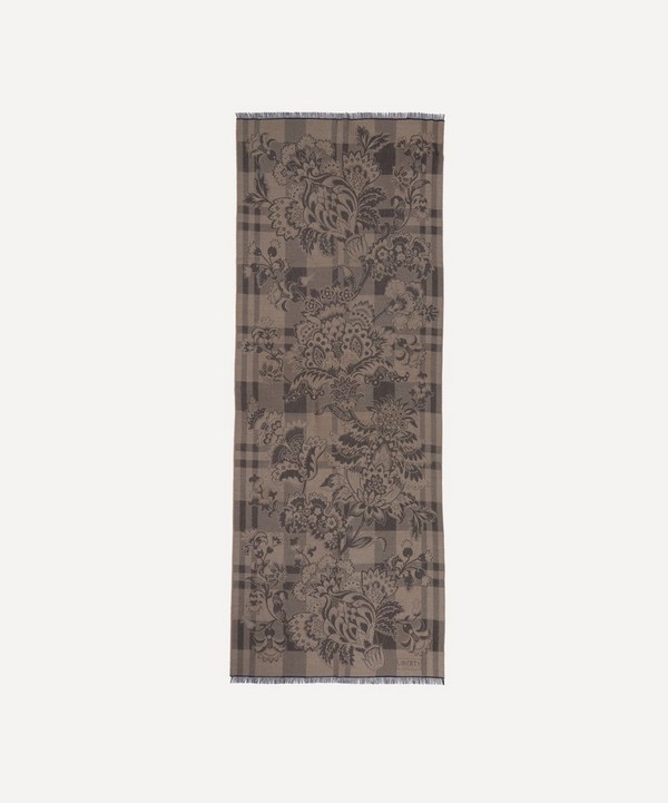 Liberty - Madeleine Check Wool-Blend Jacquard Scarf image number null