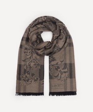 Liberty - Madeleine Check Wool-Blend Jacquard Scarf image number 2