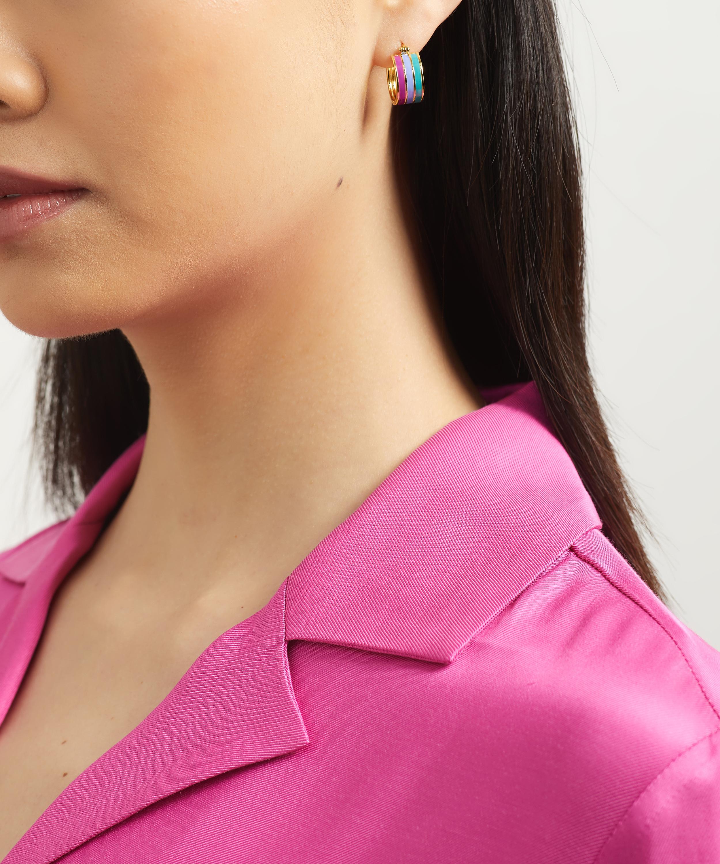 Anna + Nina - x Liberty Gold-Plated Ribbon Ring Hoop Earrings image number 1
