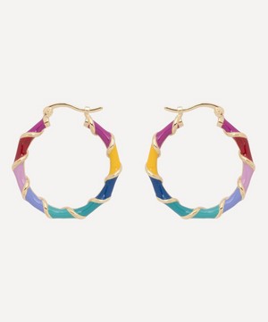 Anna + Nina - x Liberty Gold-Plated Rainbow Twist and Twirl Hoop Earrings image number 0