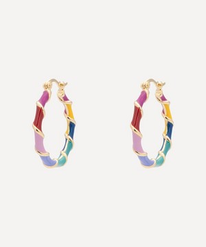 Anna + Nina - x Liberty Gold-Plated Rainbow Twist and Twirl Hoop Earrings image number 2