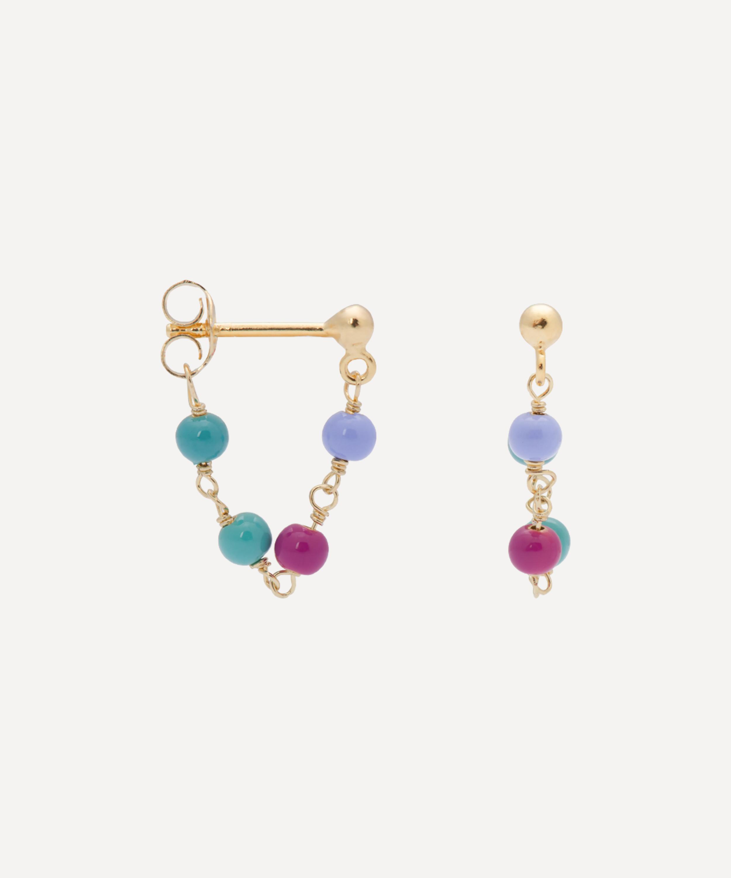 Anna + Nina - x Liberty Gold-Plated Single Candy Chain Earring image number 3