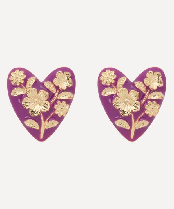 Anna + Nina - x Liberty Gold-Plated Bouquet Love Stud Earrings