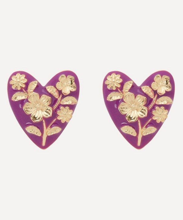 Anna + Nina - x Liberty Gold-Plated Bouquet Love Stud Earrings image number 0