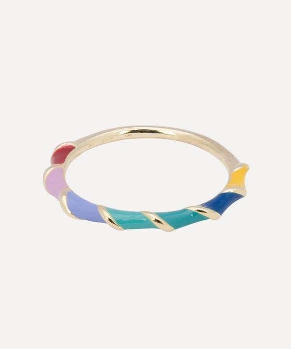 Anna + Nina - x Liberty Gold-Plated Rainbow Twist and Twirl Ring